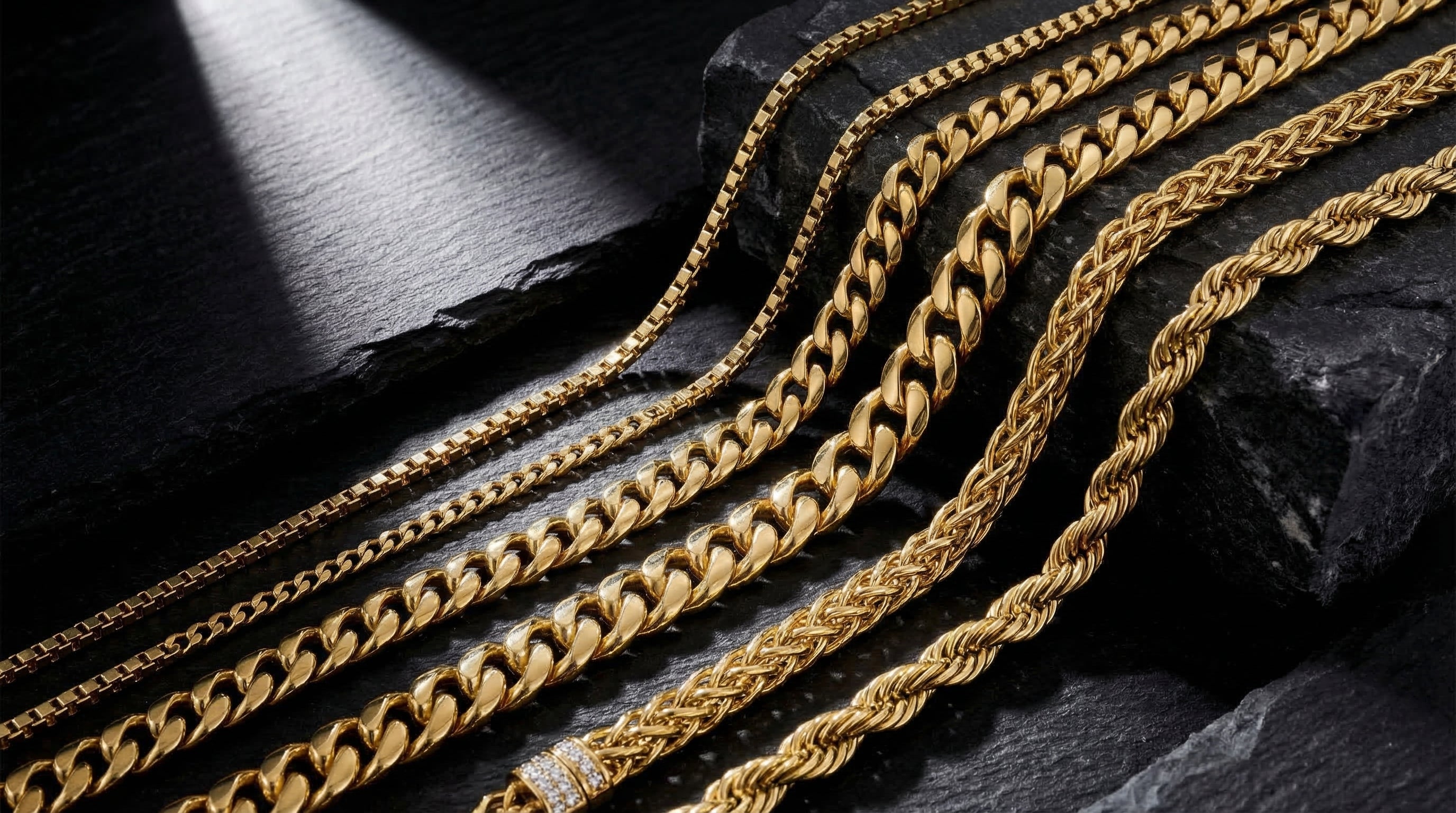 14k gold mens chain necklace - hero image