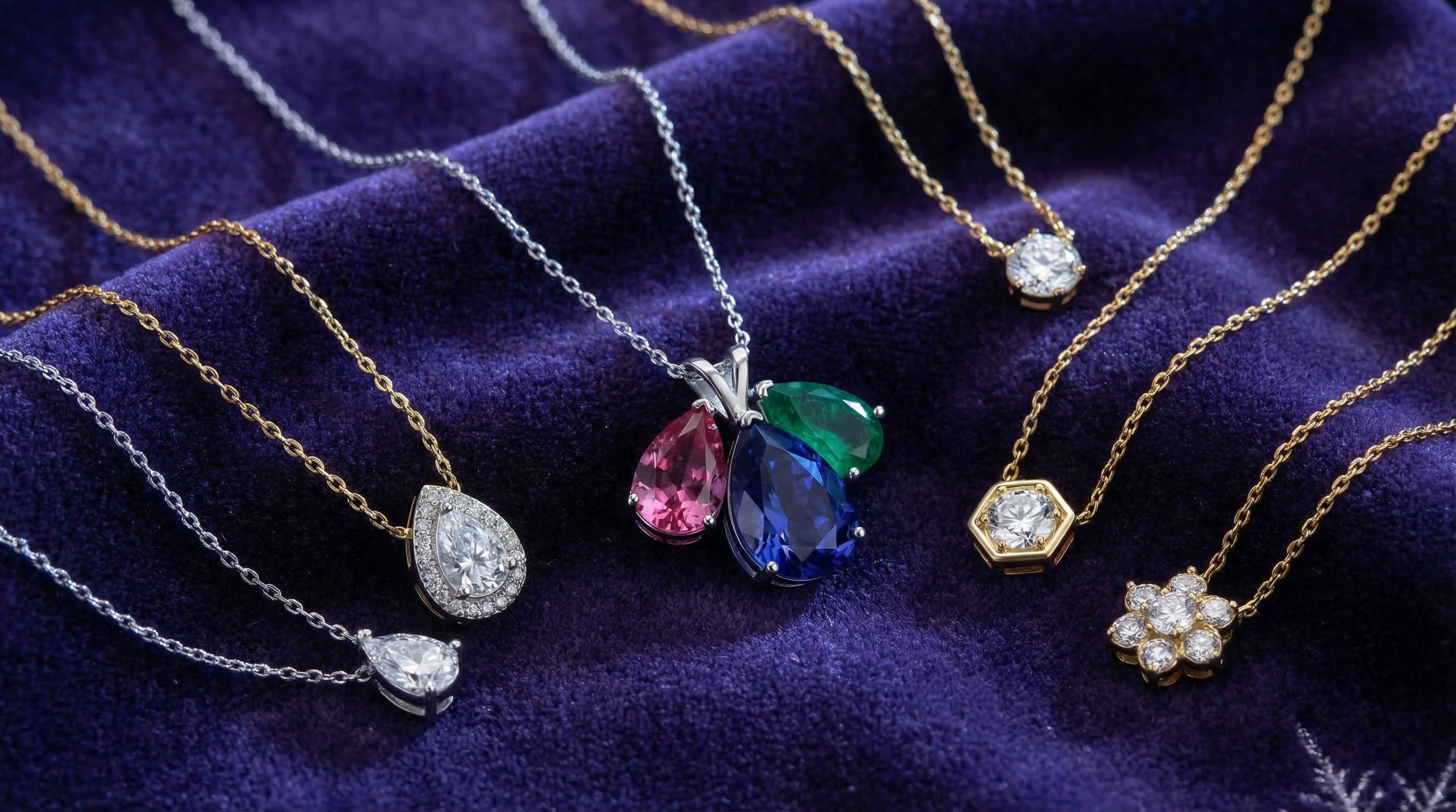 birthstone necklace for mom 3 stones - hero image