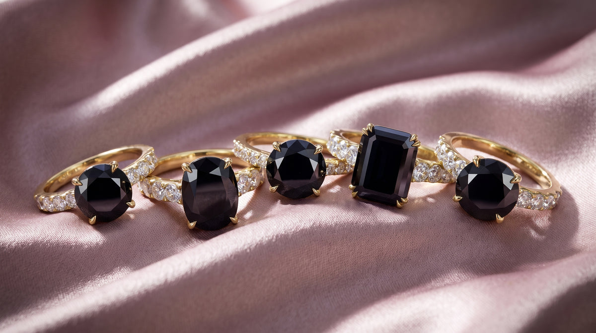 black moissanite editorial image