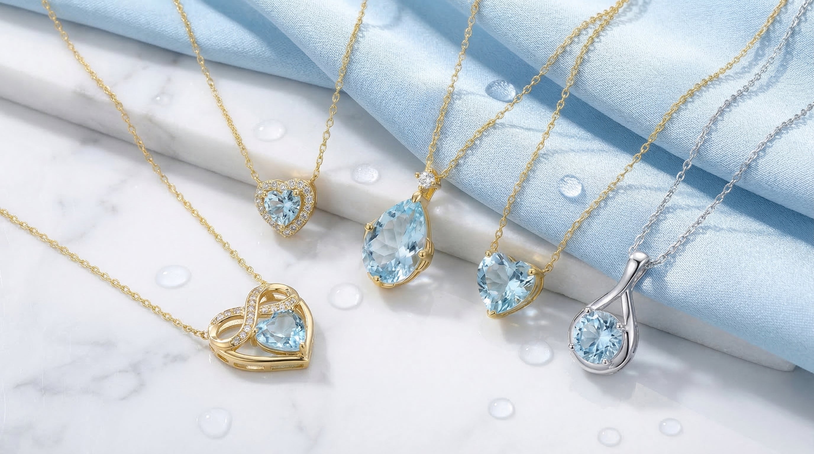 march birthstone necklace - hero image