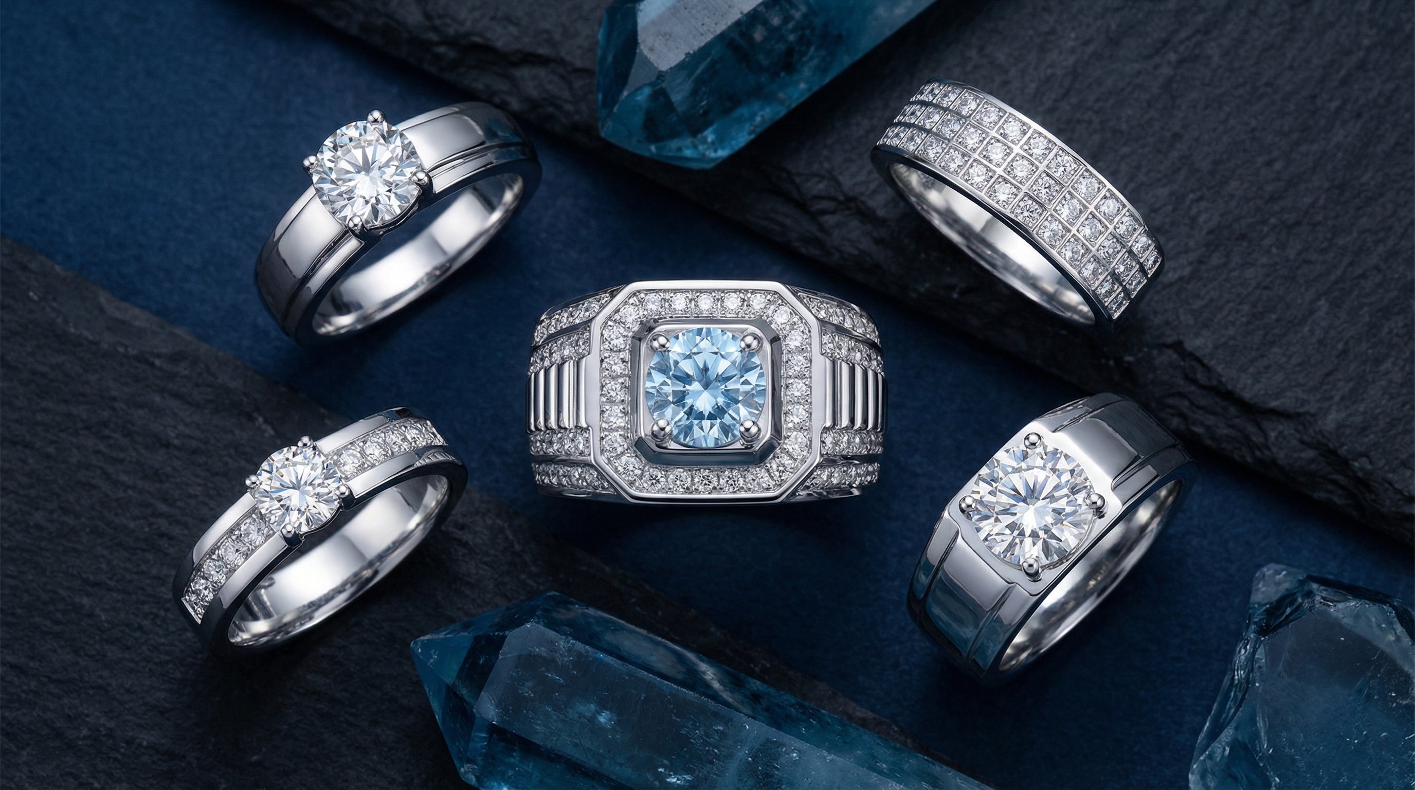 men's aquamarine ring - hero image