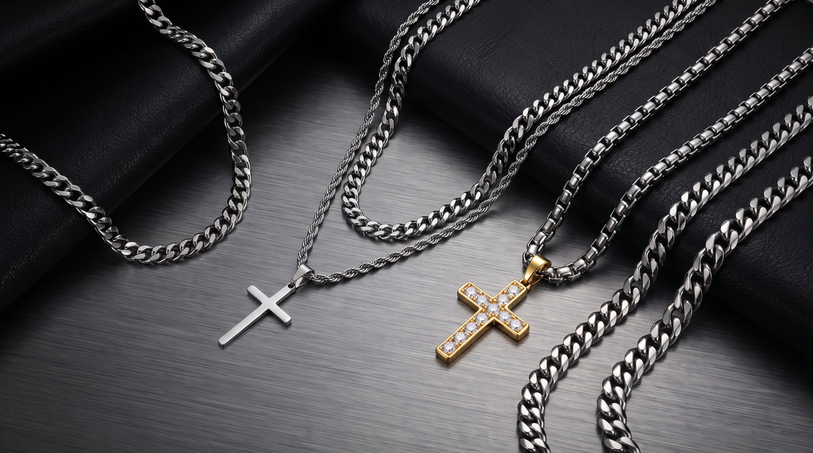 men's necklace styles editorial image