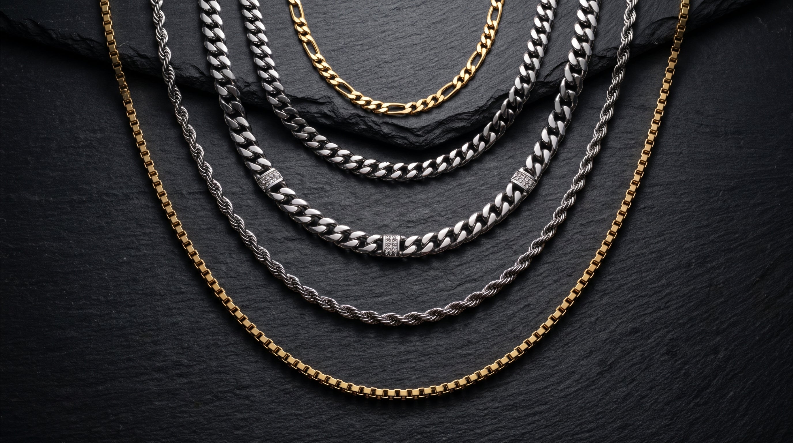mens chain necklace size chart editorial image
