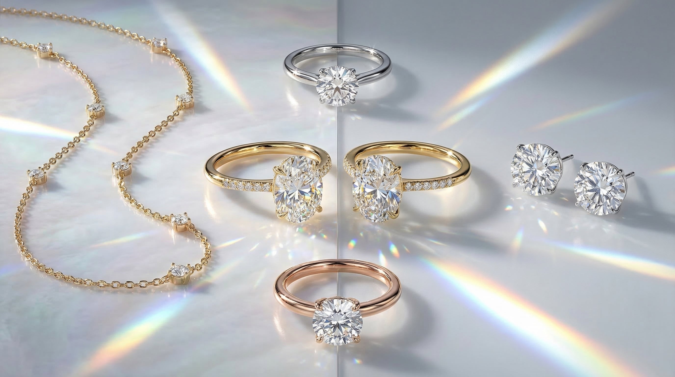 moissanite vs diamond side by side - hero image
