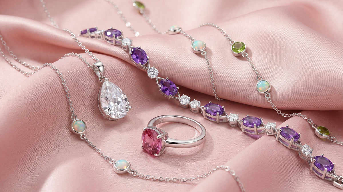 pink tourmaline ring silver editorial image