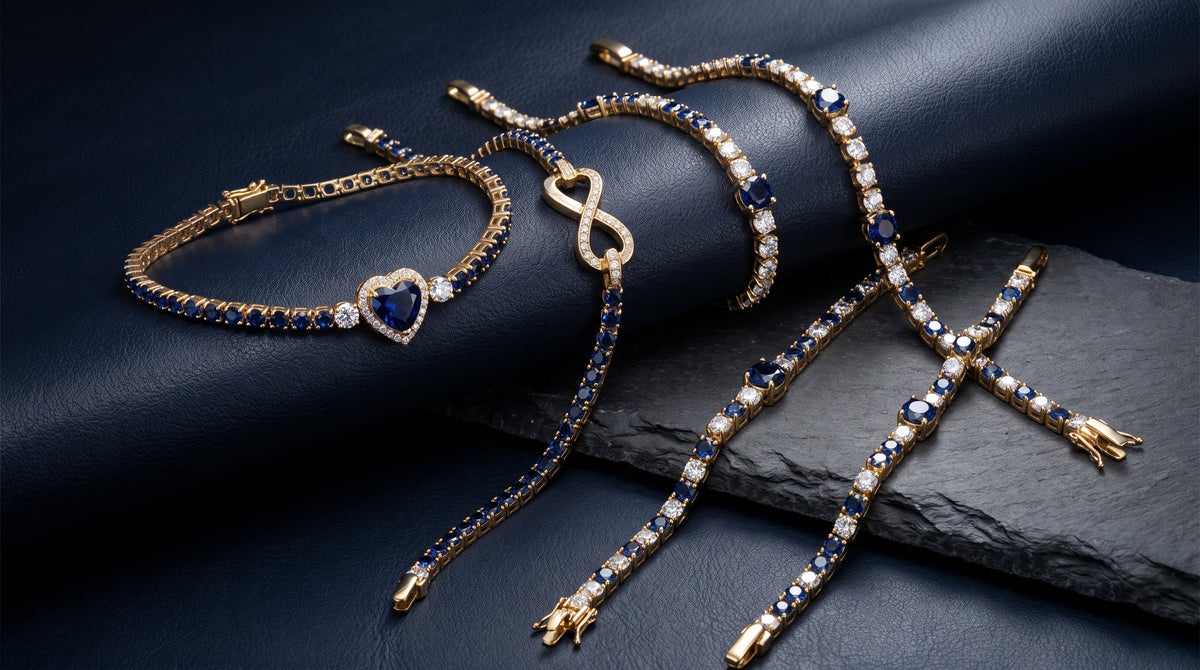 sapphire jewelry men editorial image