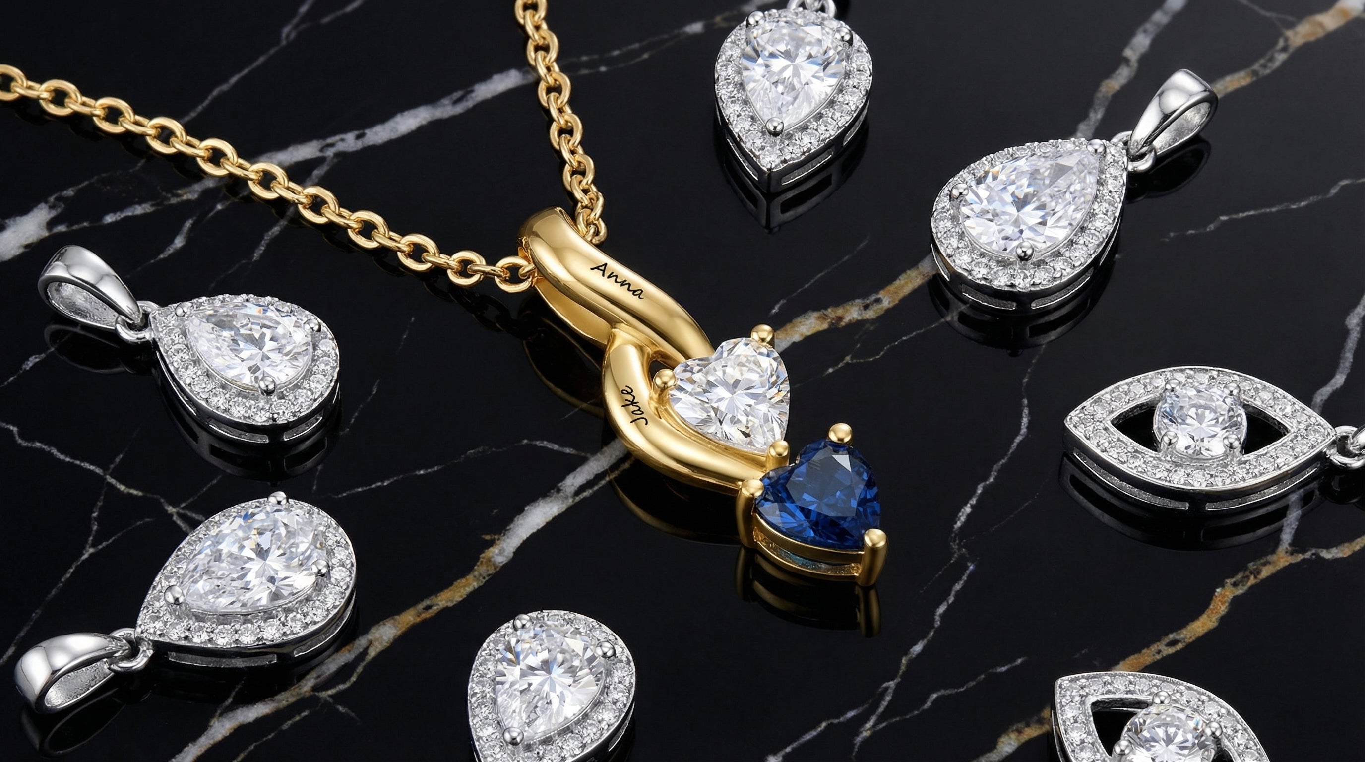 vvs moissanite custom pendant editorial image