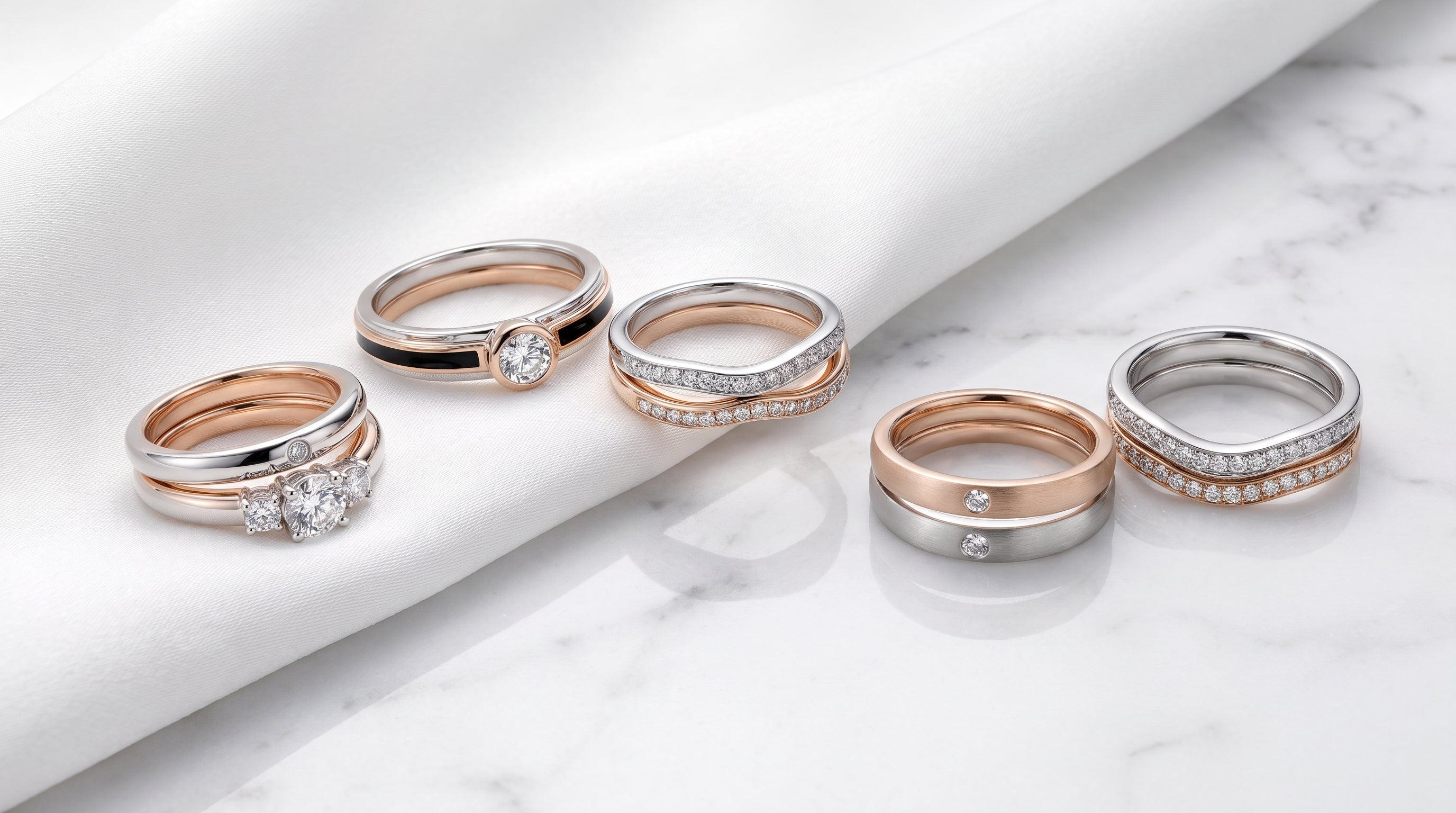wedding rings couple set editorial image