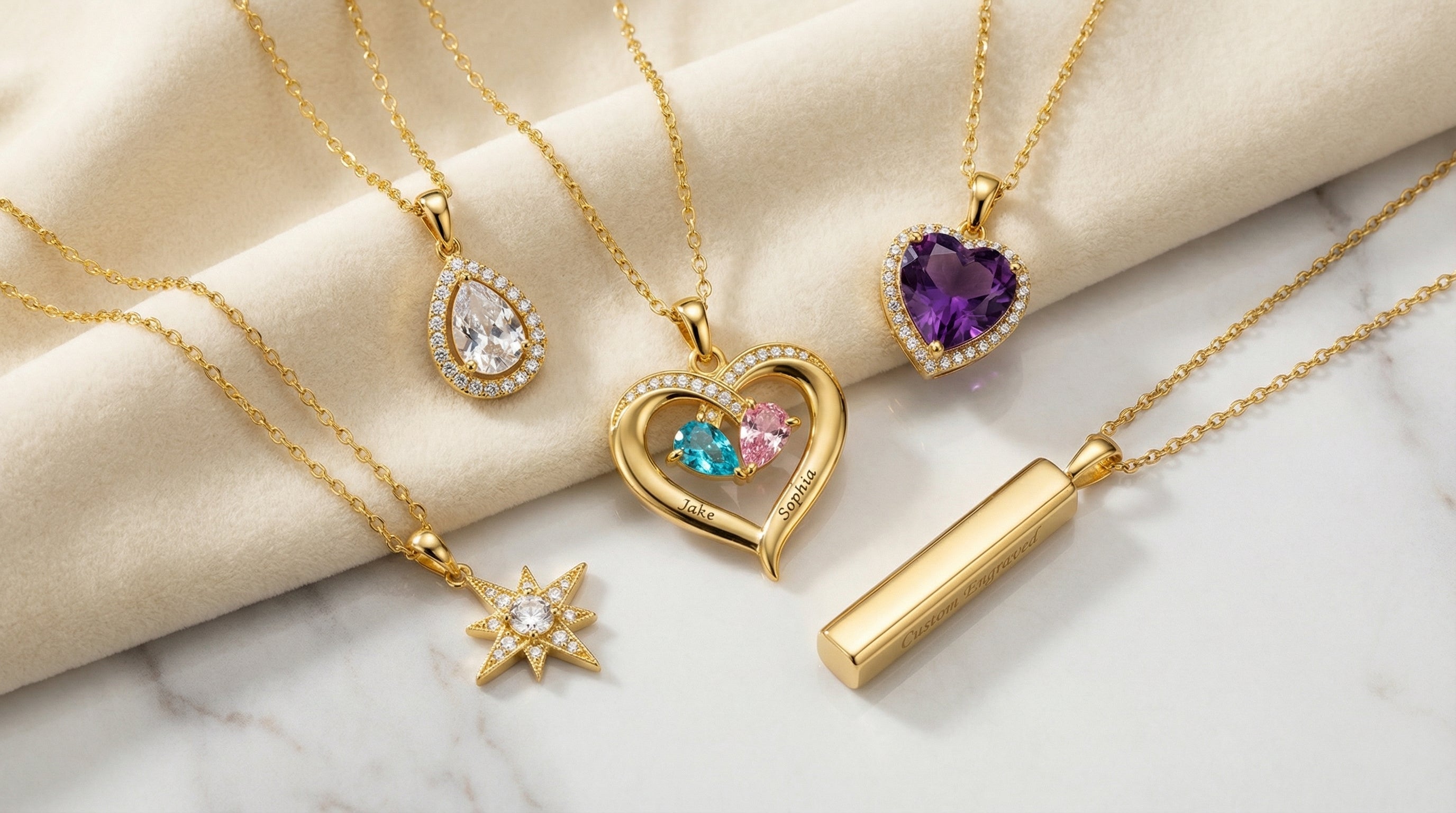 women's birthstone necklace - hero image
