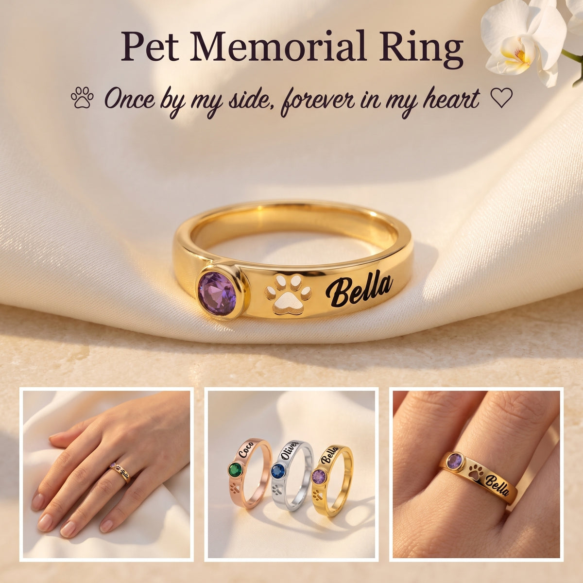 The Paw Print Memorial Ring