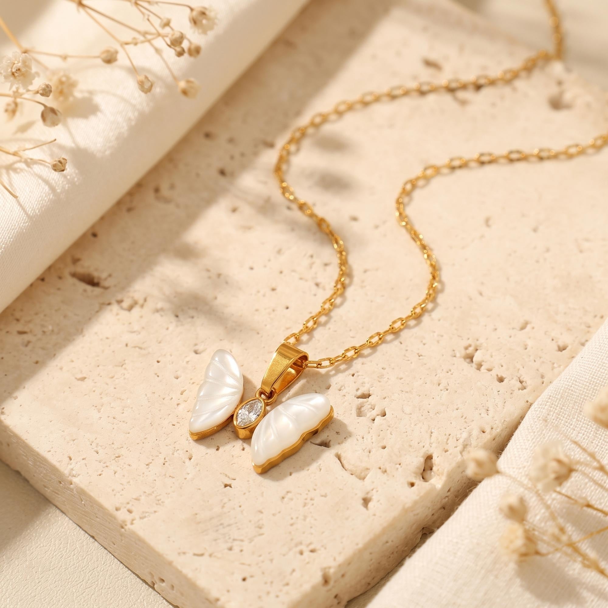 The Pearl Butterfly Pendant Necklace