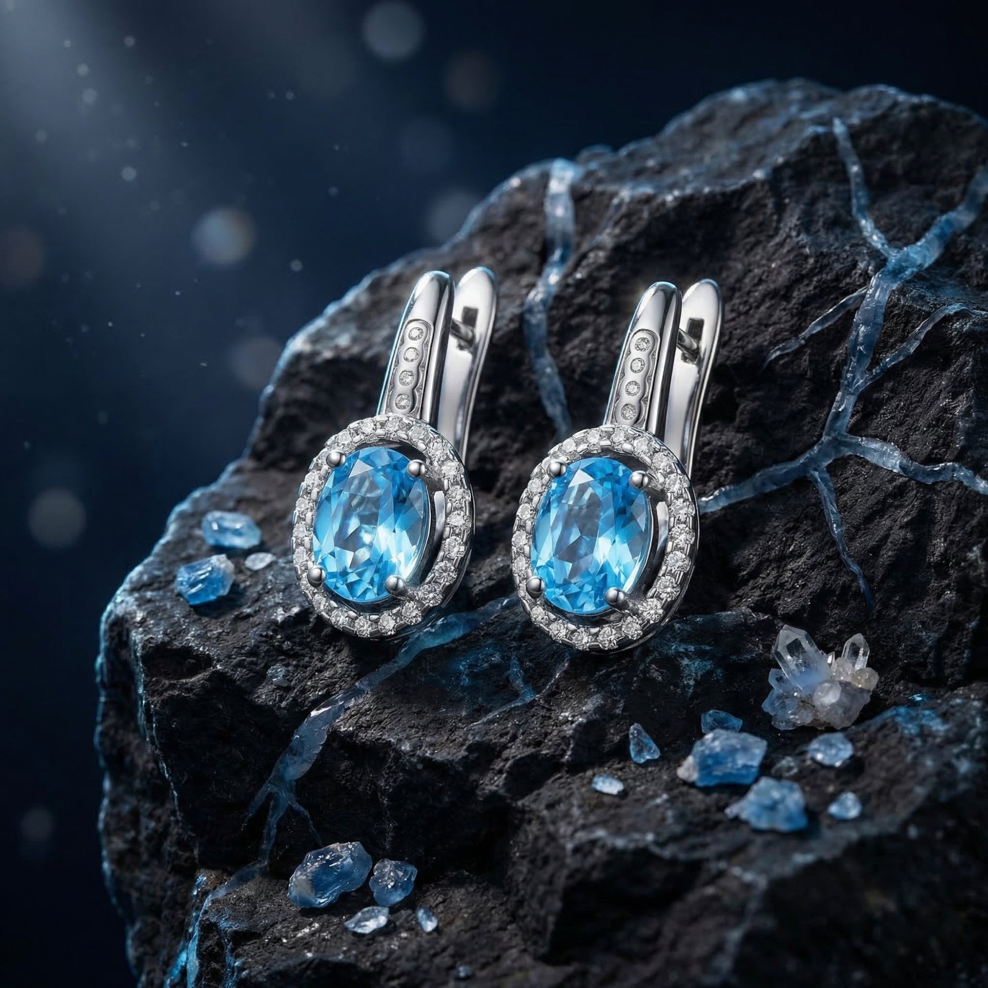 The Sirenia Natural Topaz Earrings