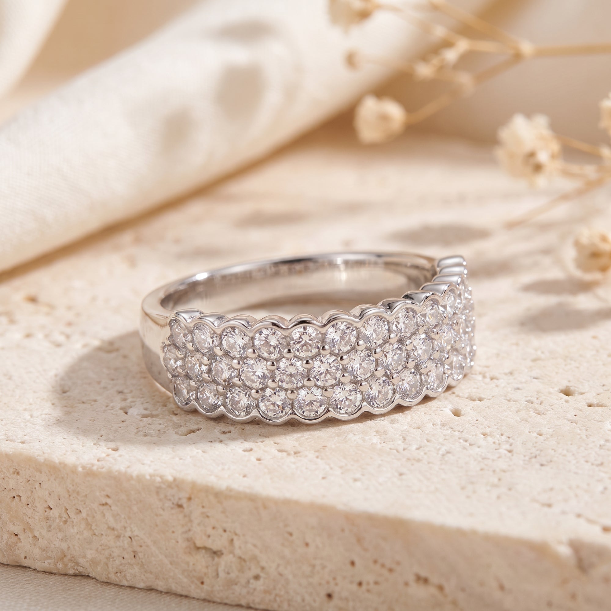 The Scalloped Triple Ring