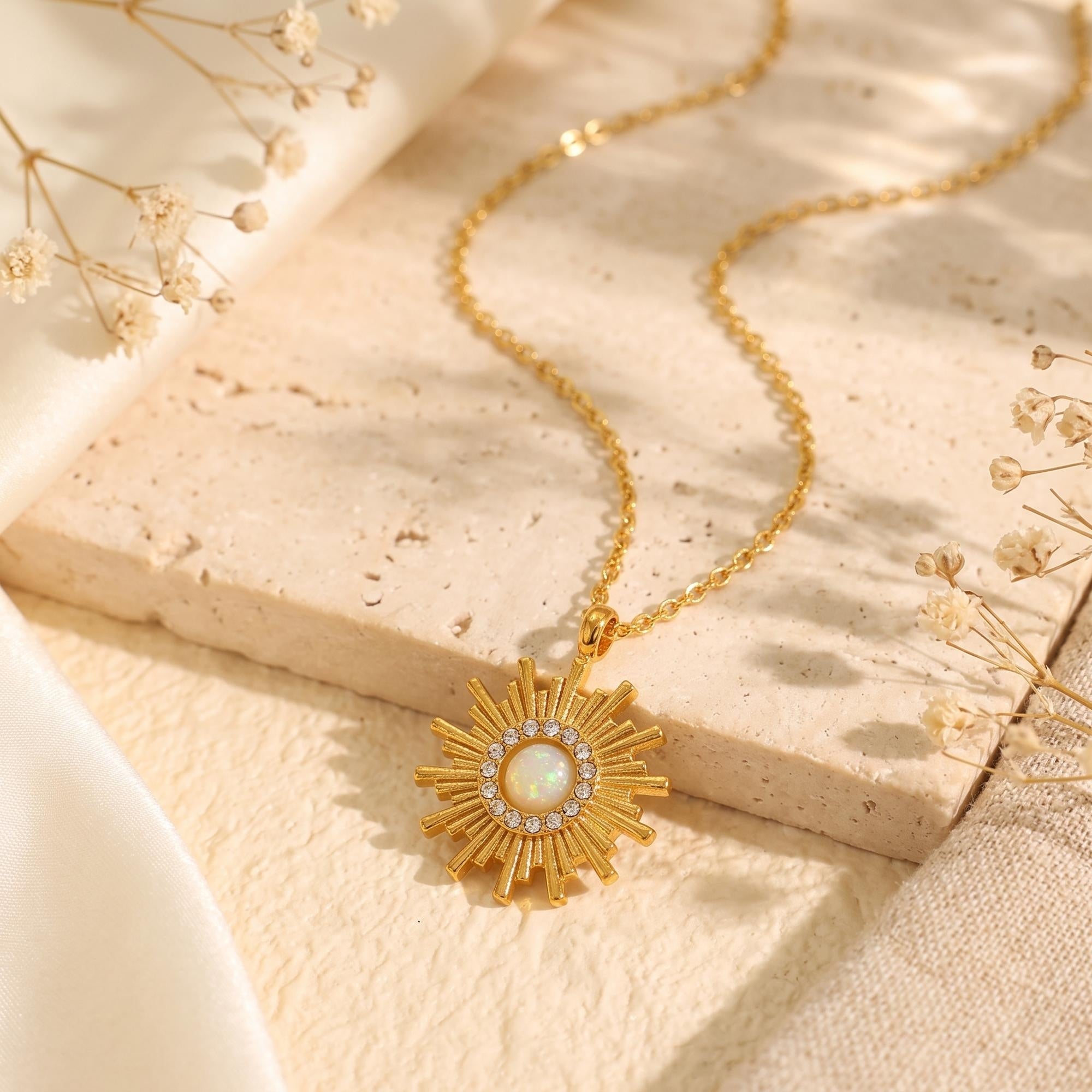 The Helios Opal Pendant Necklace