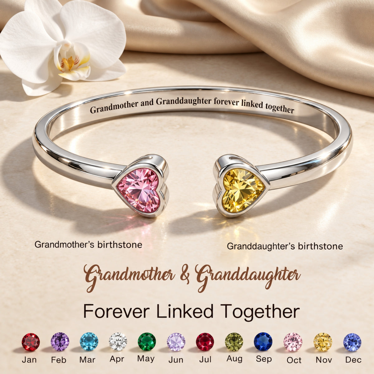 The Linked Heart Cuff Bracelet