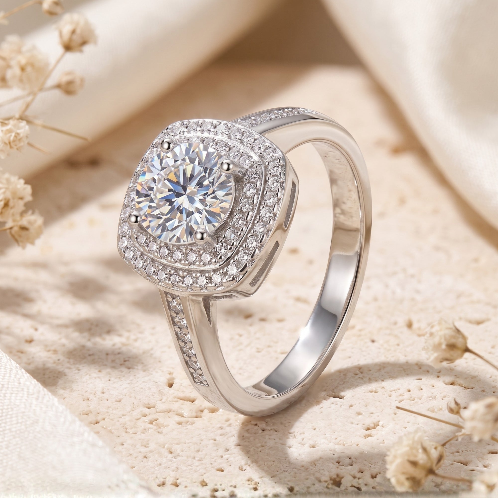 The Aria Double Halo Ring