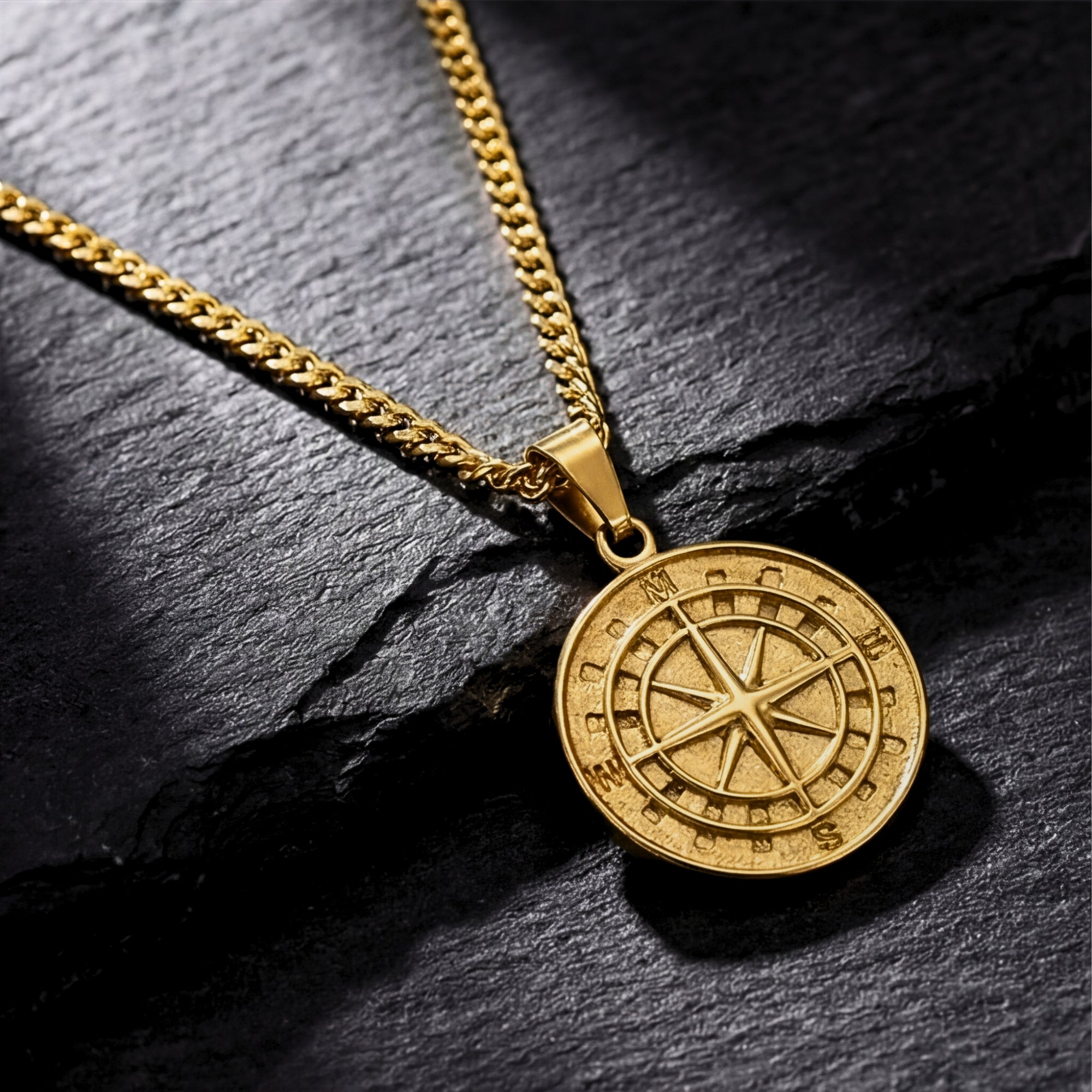 Voyager Compass Pendant - Gold