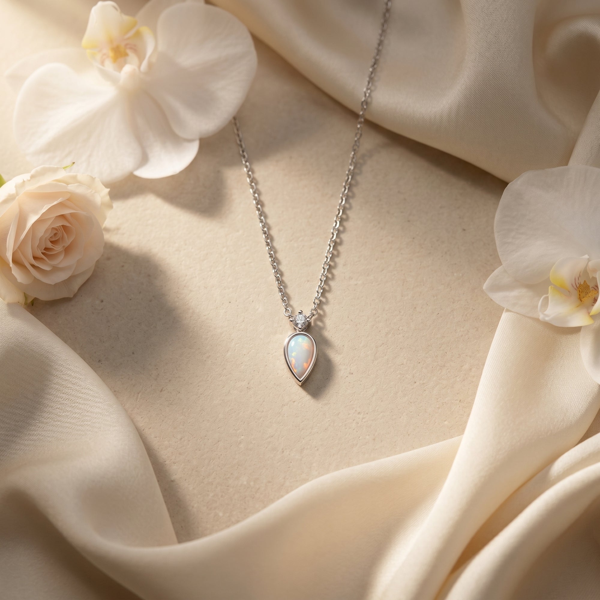 The Elyse White Opal Necklace