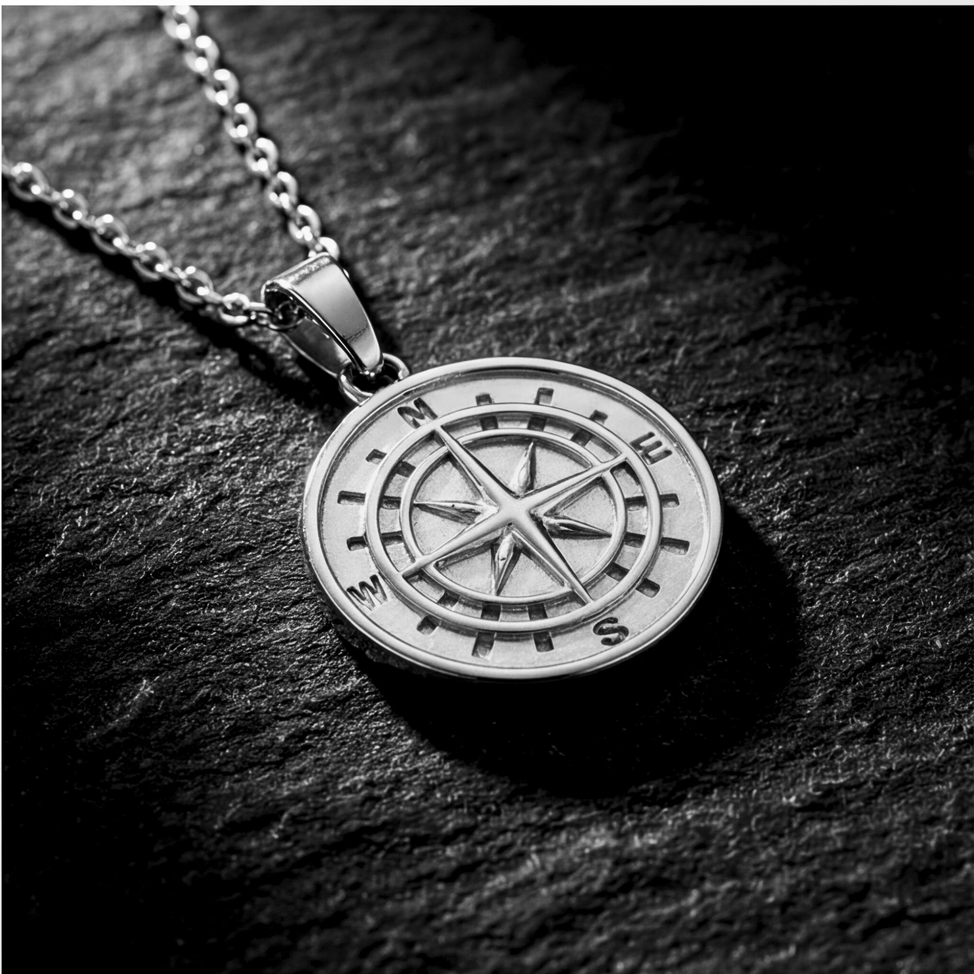 Navigator Compass Pendant - Silver