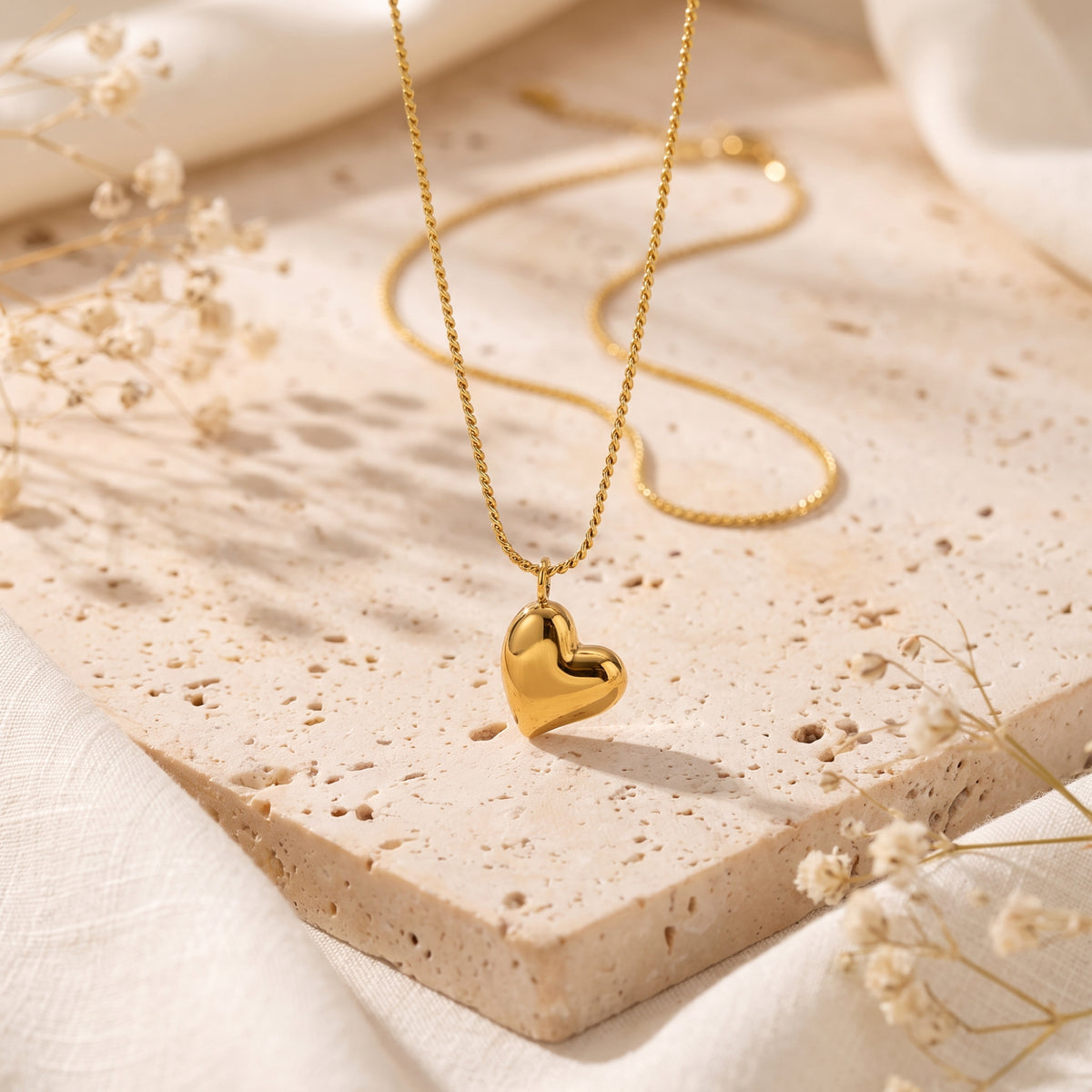 The Puffed Heart Pendant Necklace