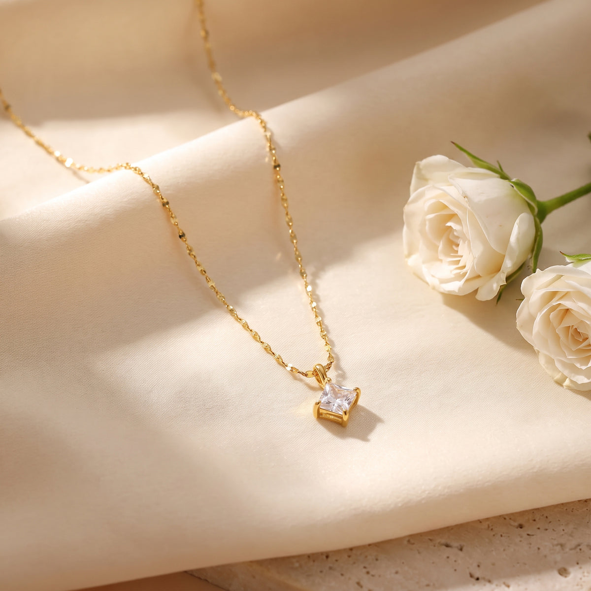 The Square Solitaire Necklace