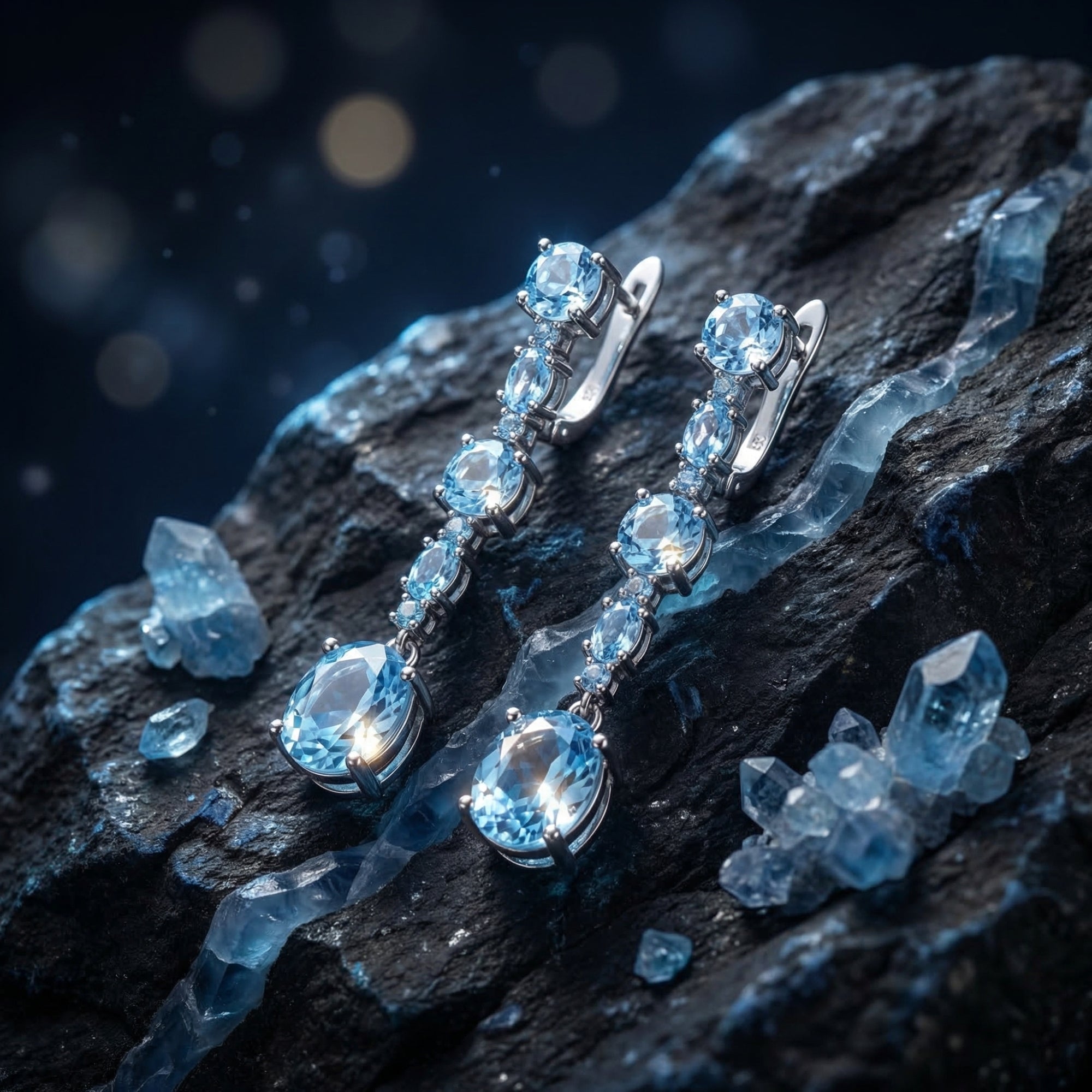 The Riverine Cascade Topaz Earrings