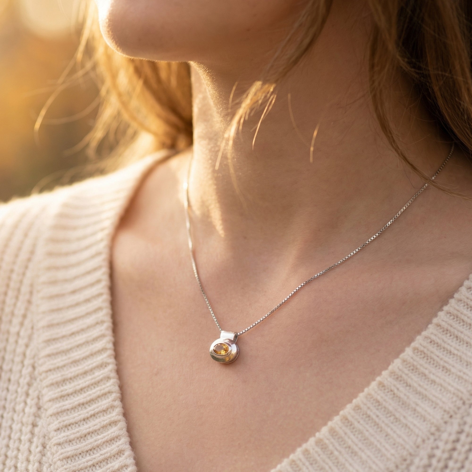 The Aelia Natural Citrine Necklace