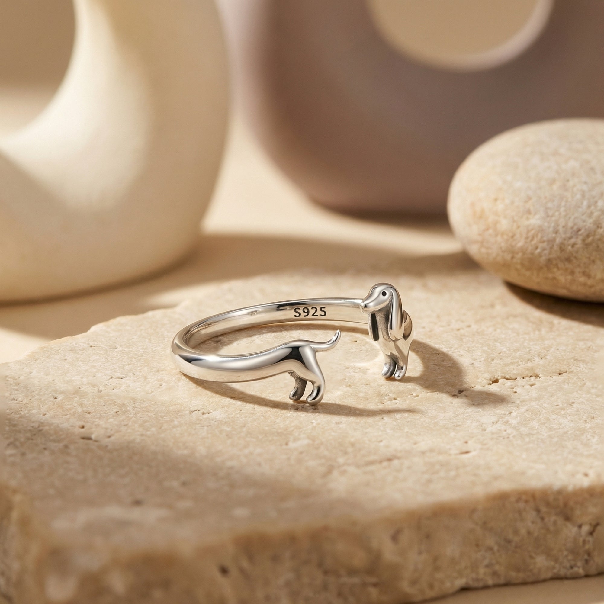 The Devoted Dachshund Adjustable Ring