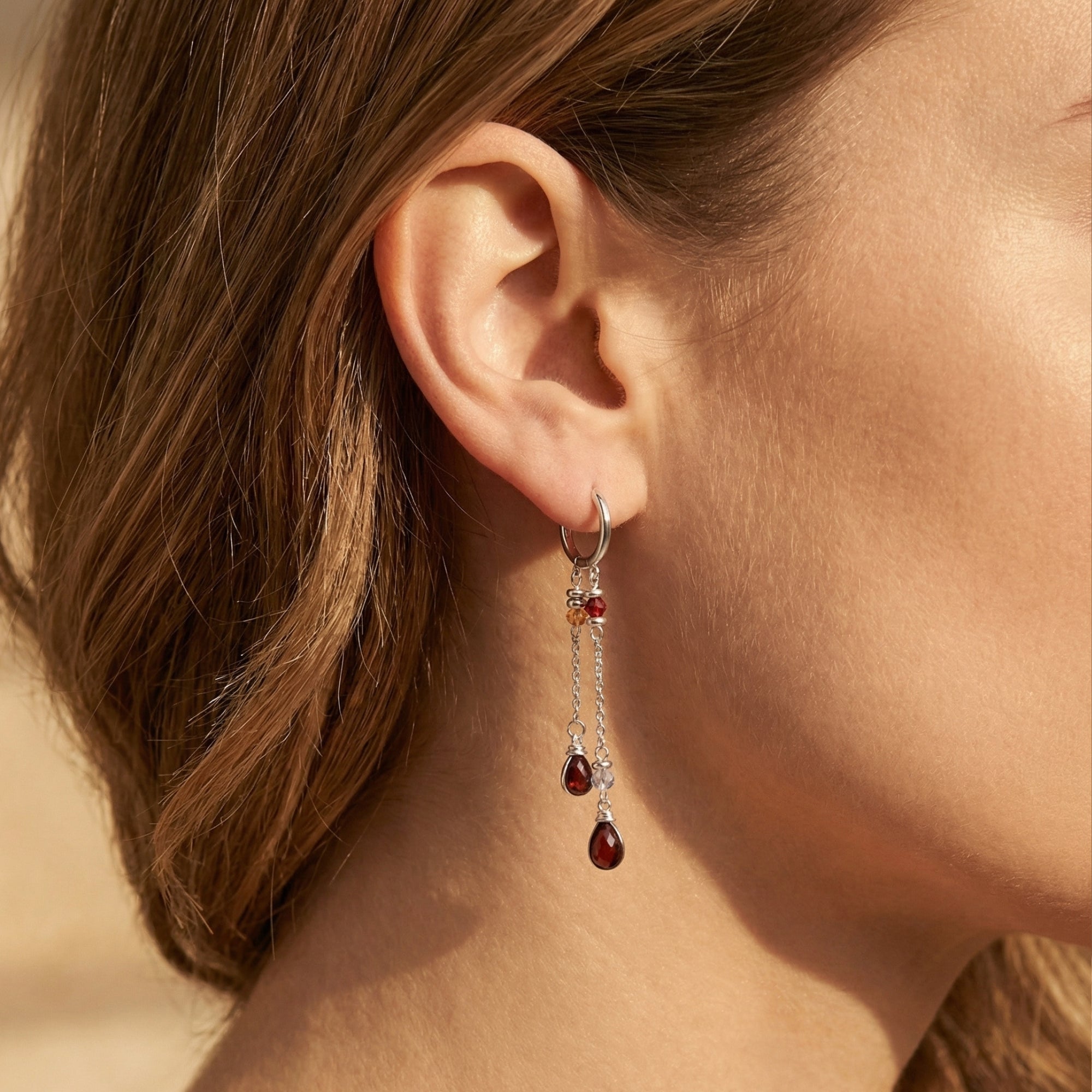 The Serene Garnet Earrings