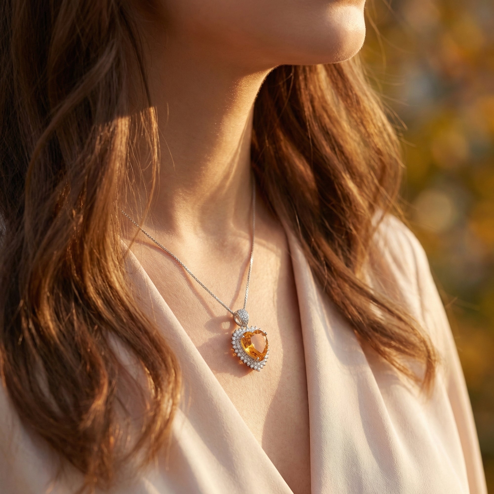 The Solestia Heart Citrine Necklace