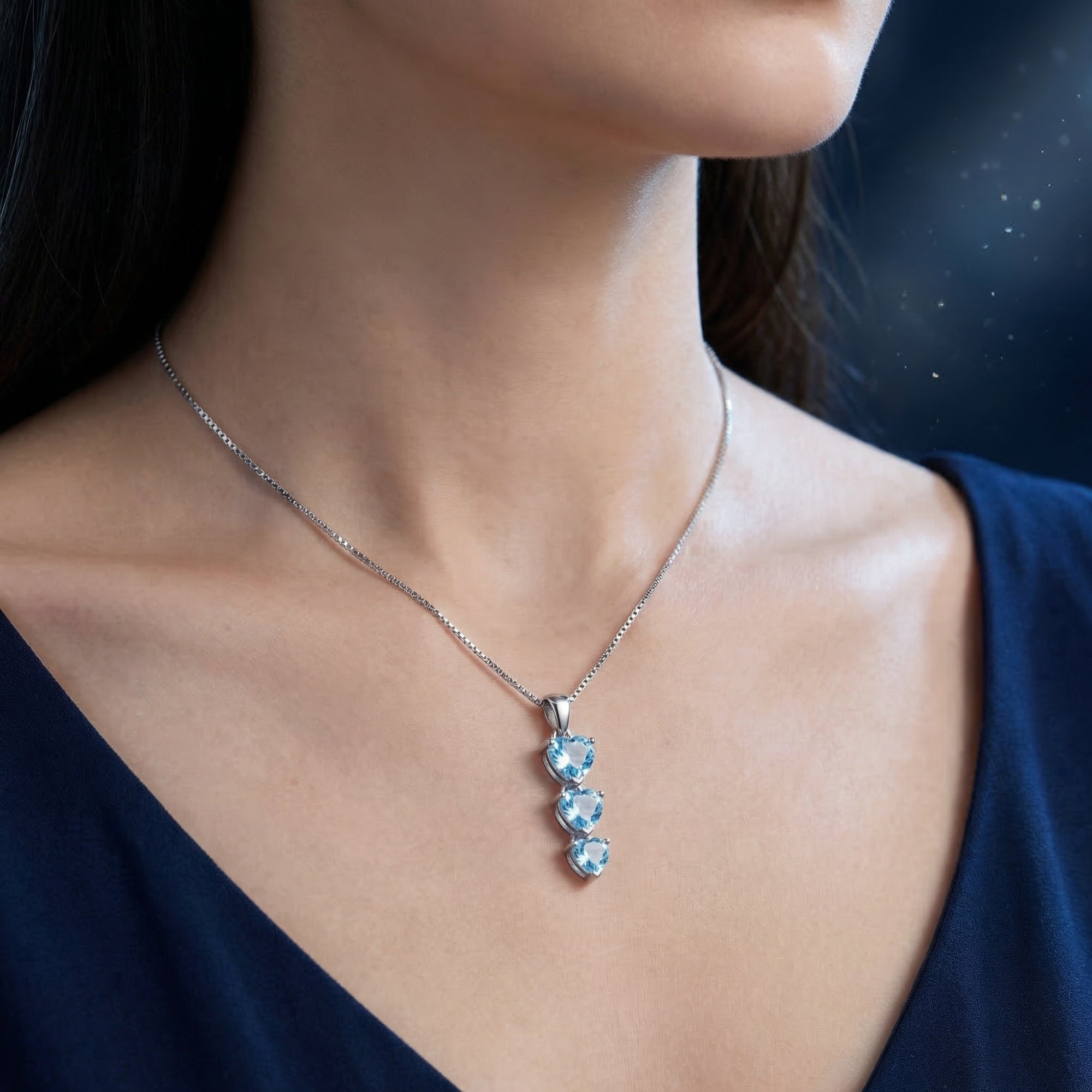The Amora Trio Natural Topaz Necklace