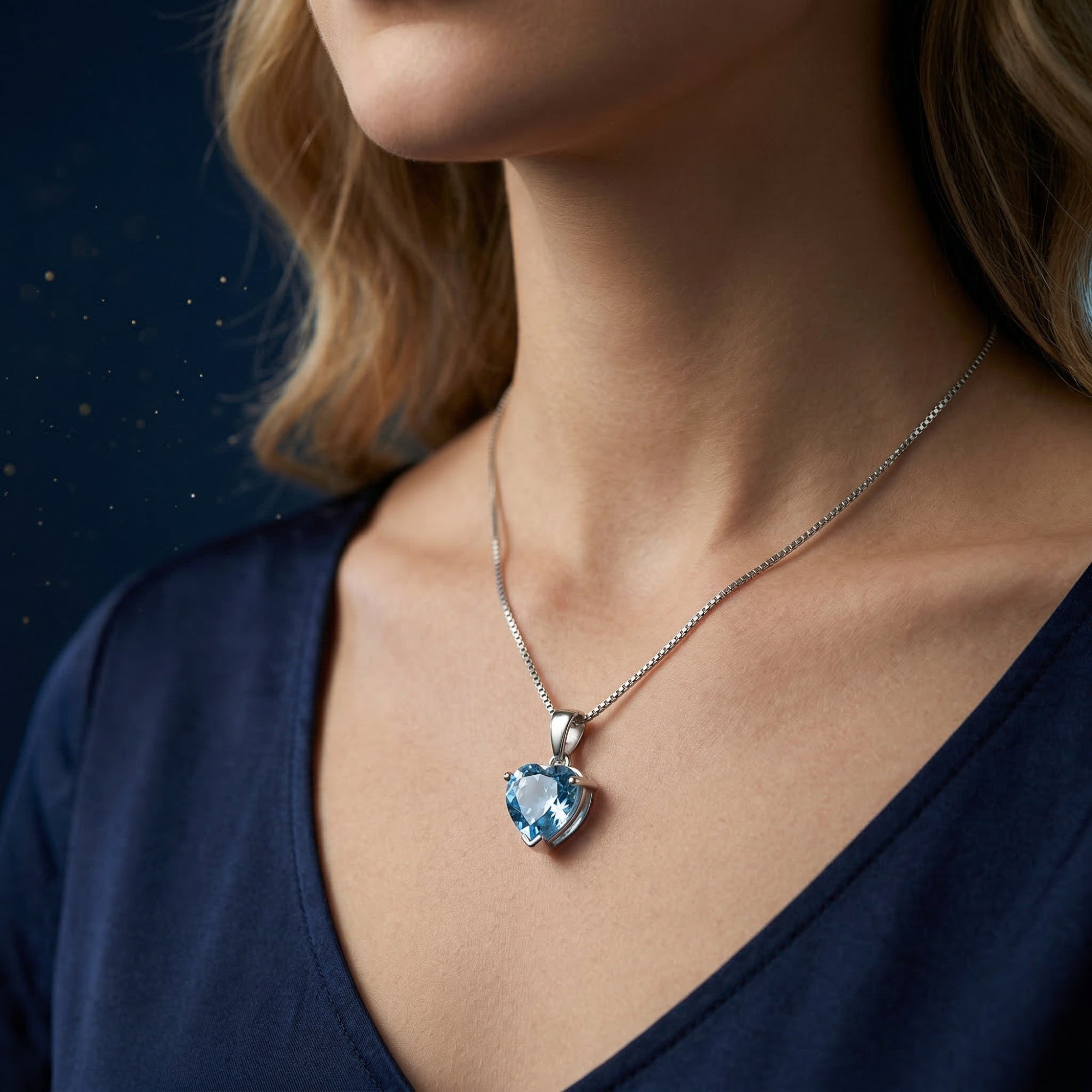 The Azurisa Heart Natural Topaz Necklace