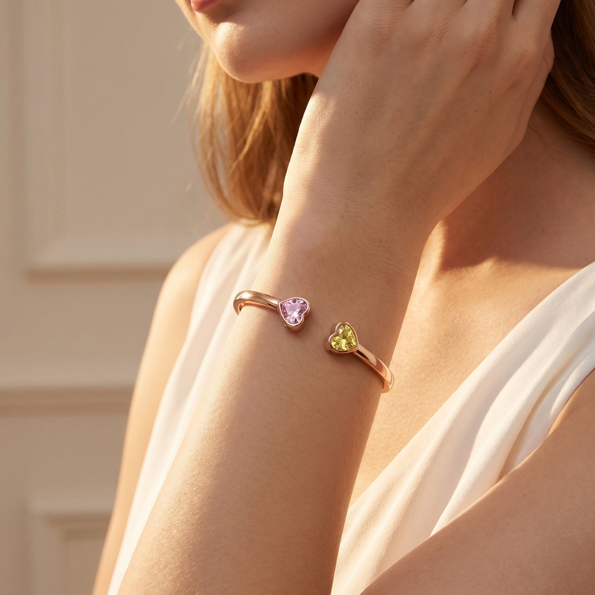 The Linked Heart Cuff Bracelet