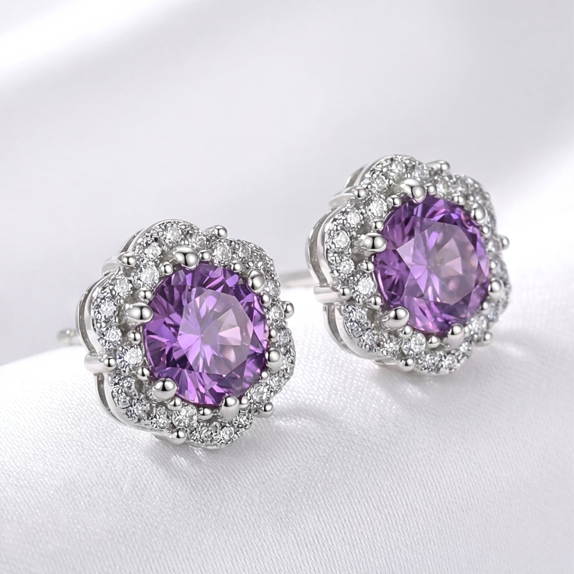 The Elodie Halo Studs - S925 Sterling Silver