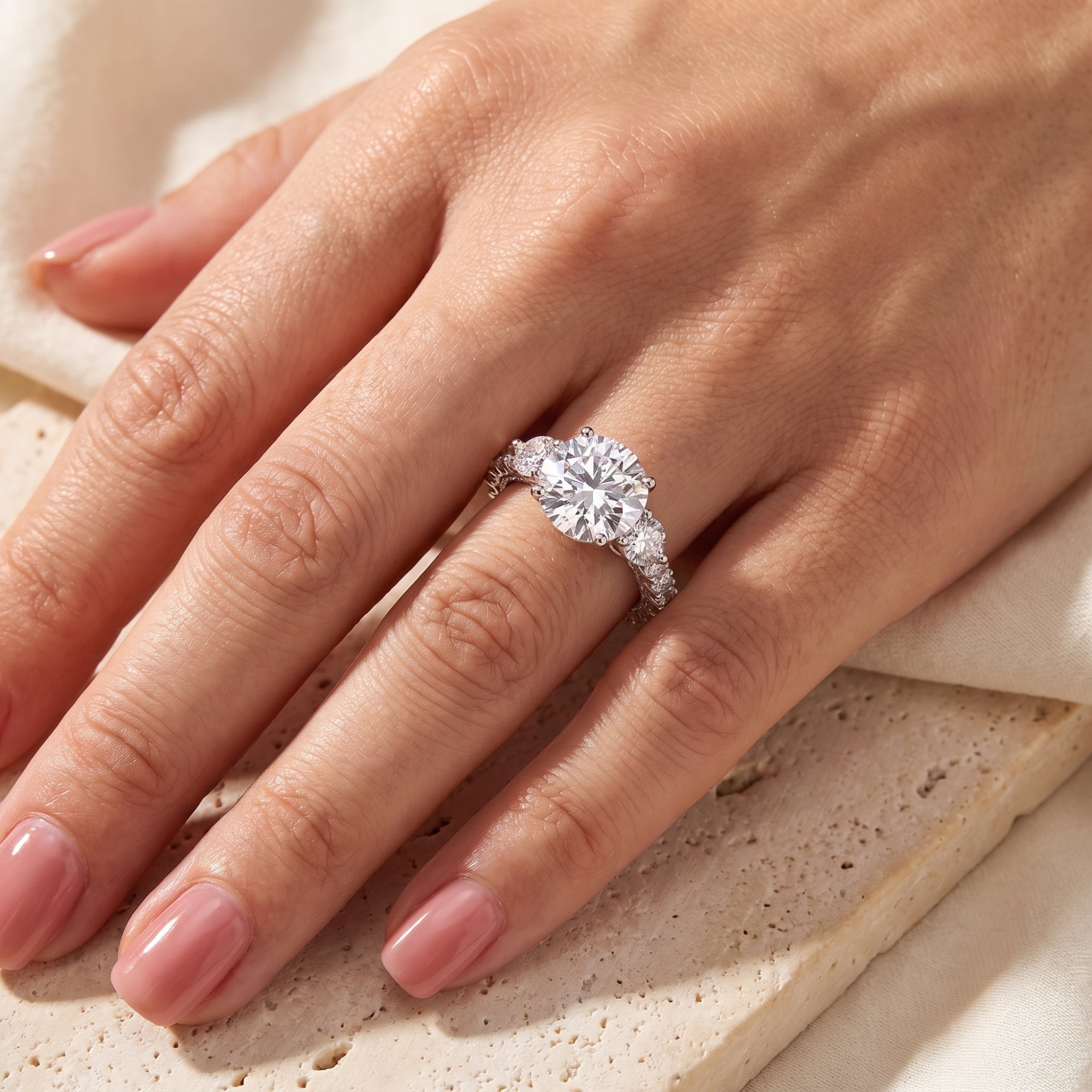 La bague Aria à trois pierres