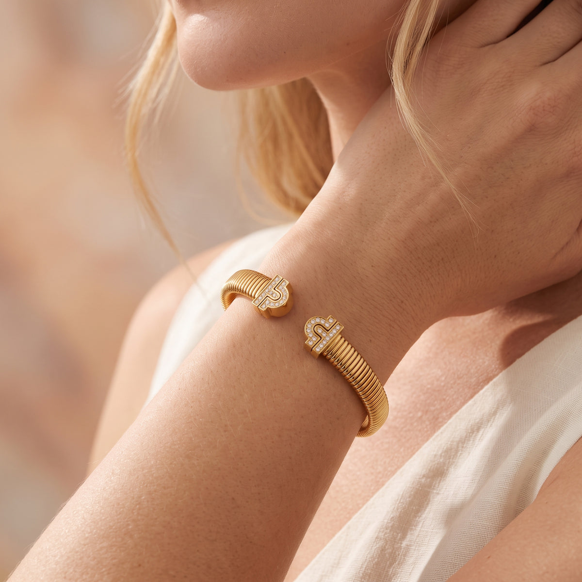 The Coiled Pave Cuff Bracelet