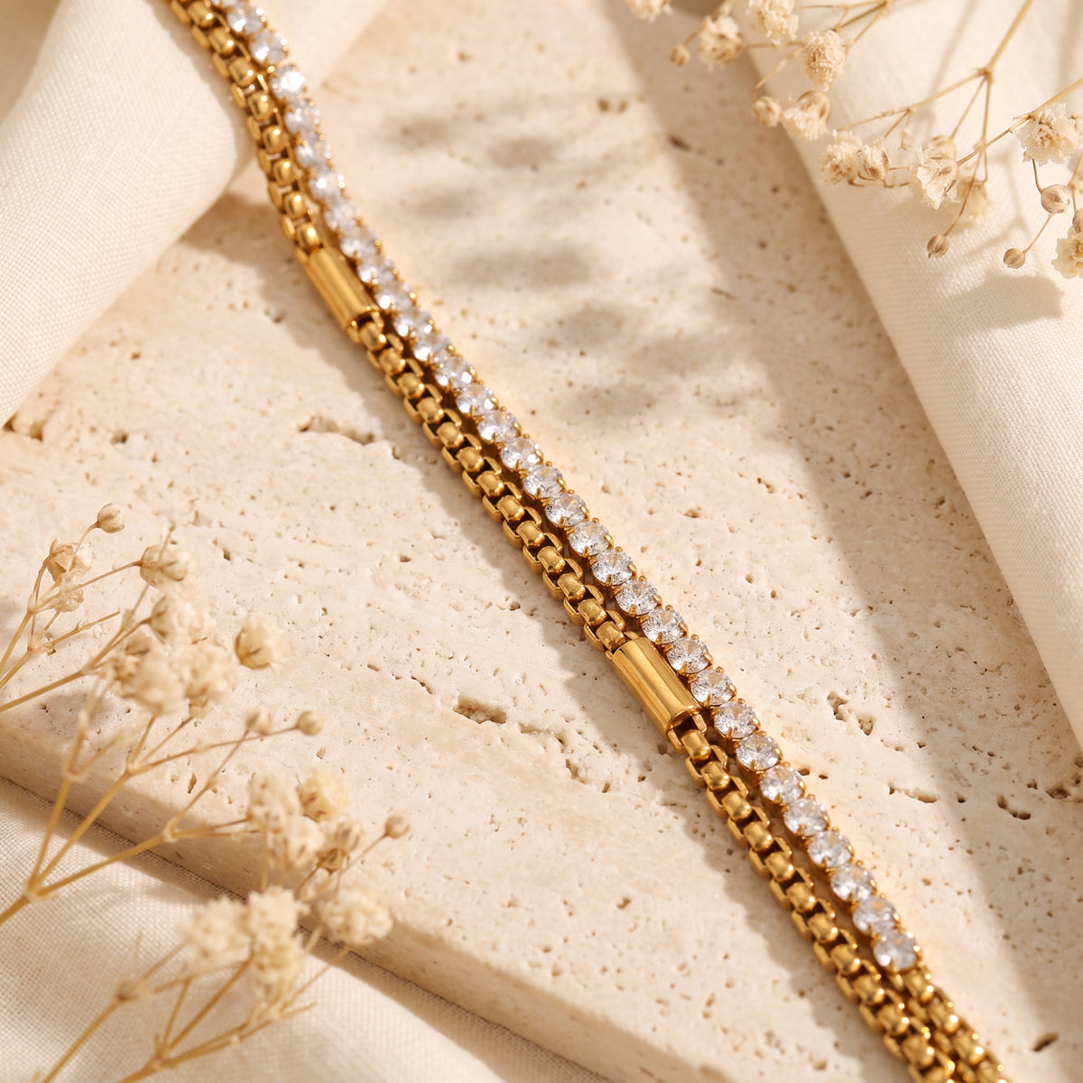 The Layered Tennis Chain Bracelet