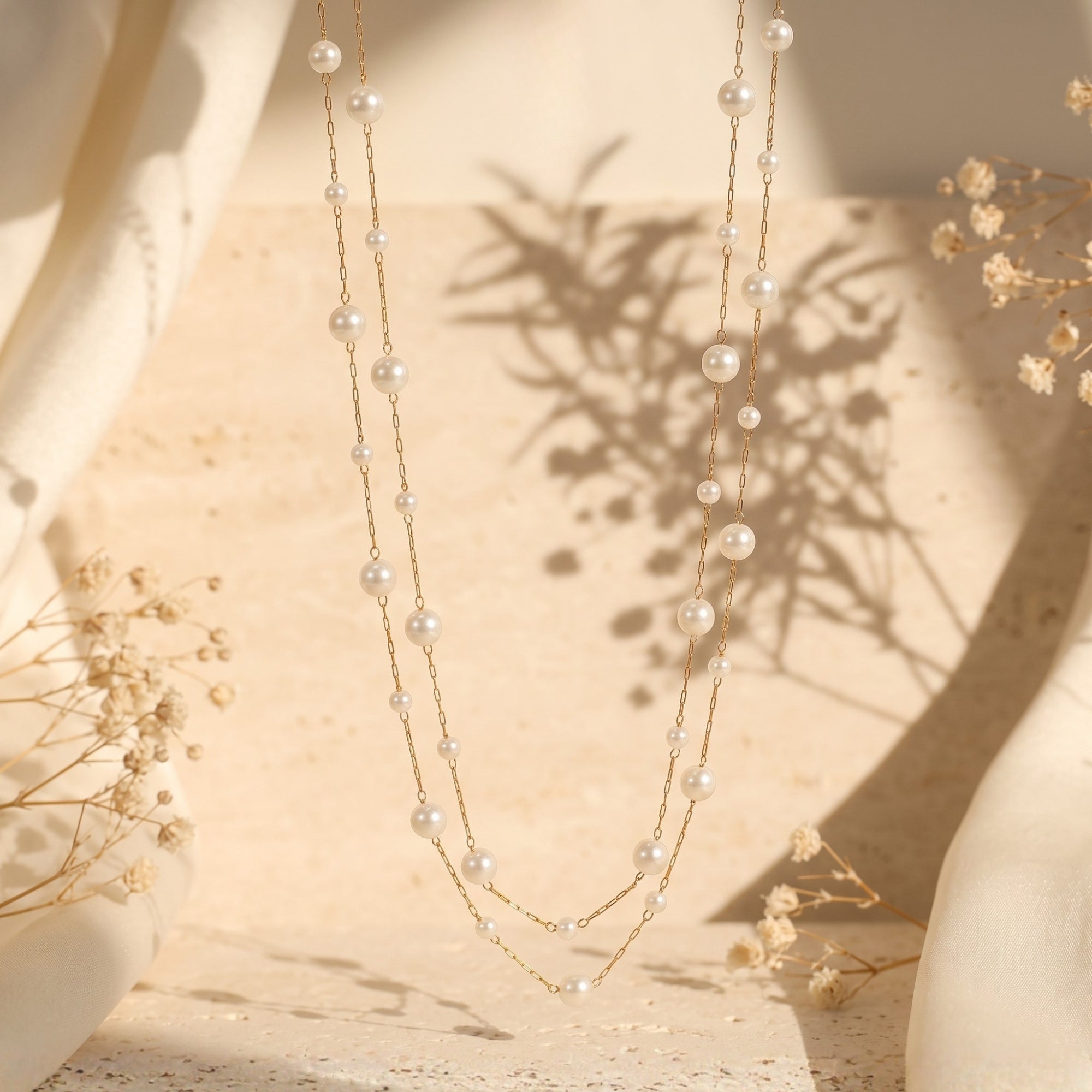 The Celeste Double Pearl Necklace