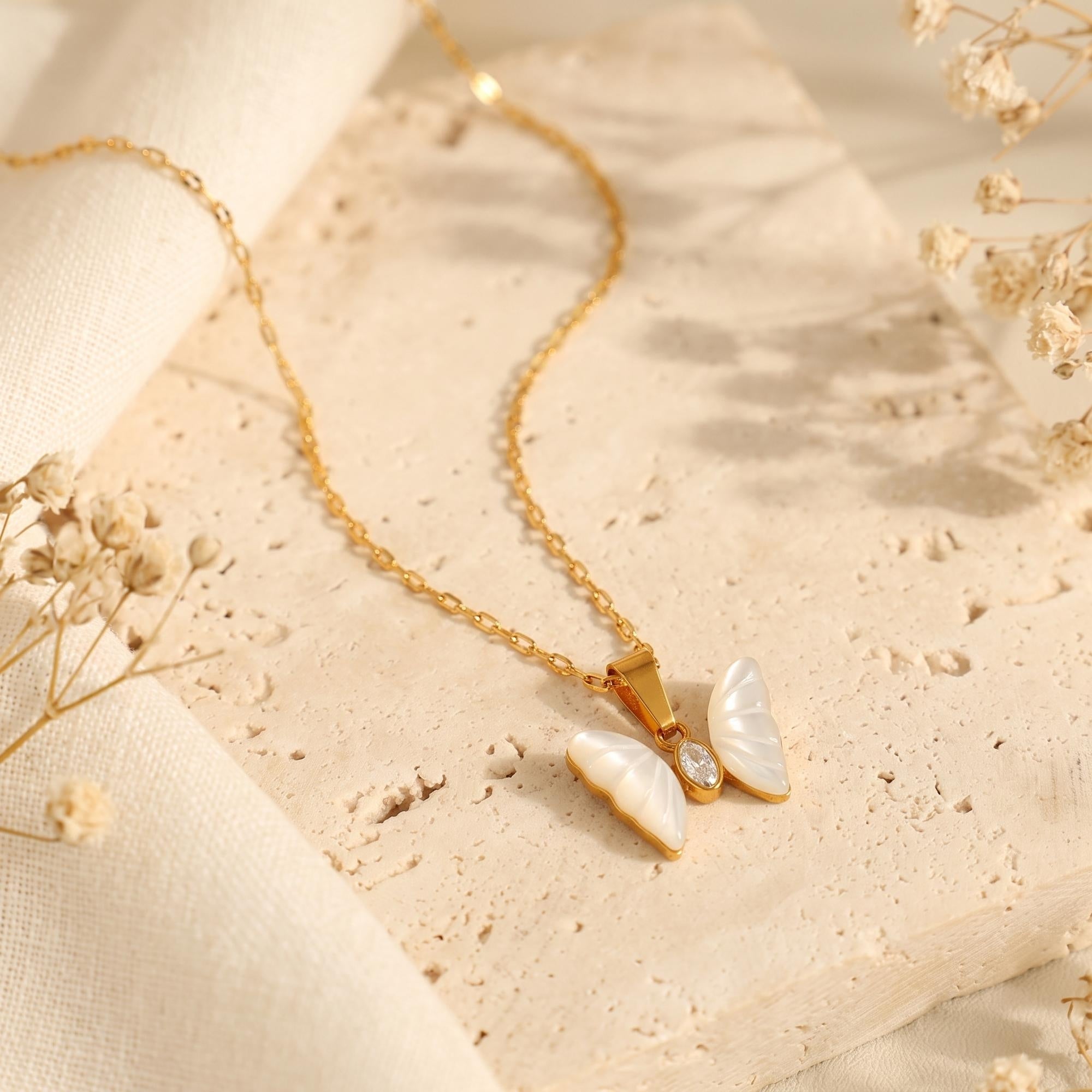 The Pearl Butterfly Pendant Necklace