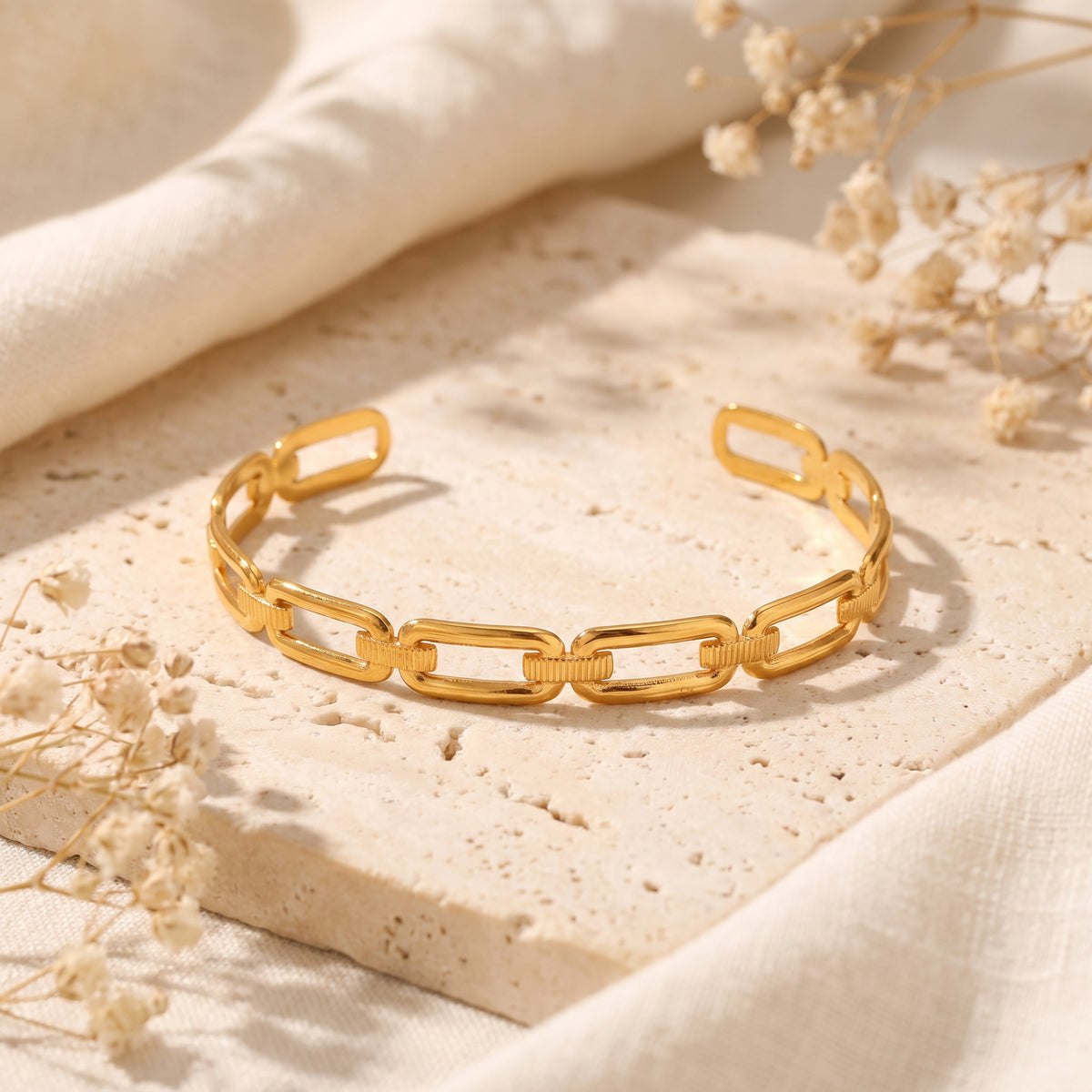 The Textured Link Cuff Bracelet