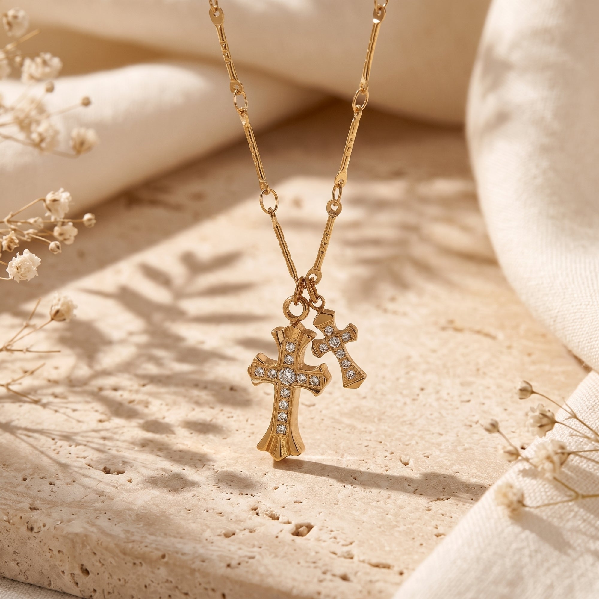 The Double Cross Pendant Necklace