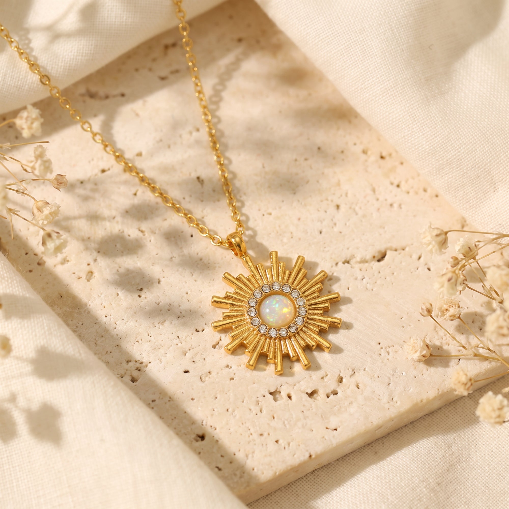 The Helios Opal Pendant Necklace