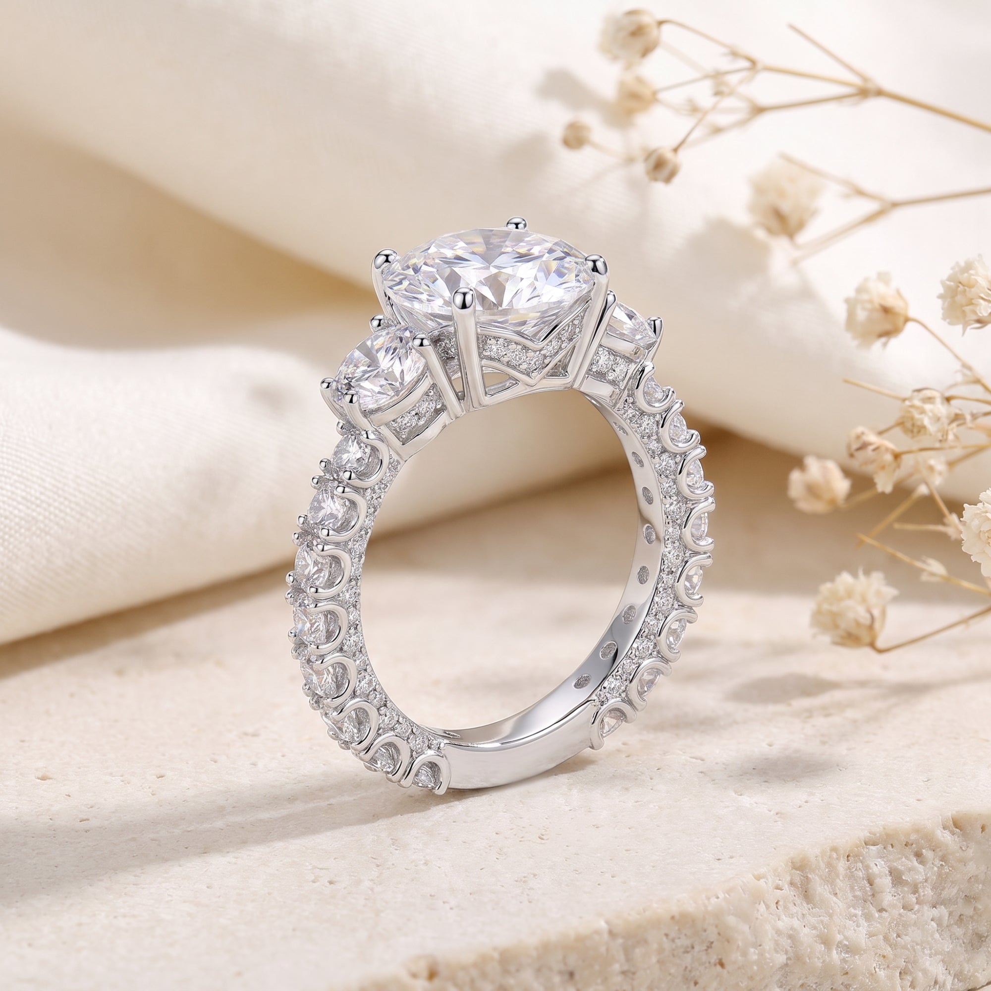 The Aria Three-Stone Ring