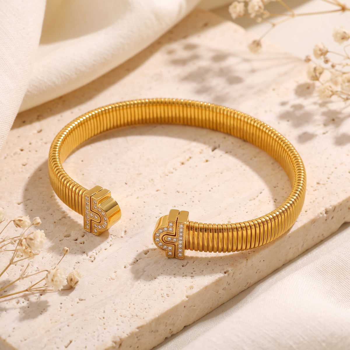 The Coiled Pave Cuff Bracelet