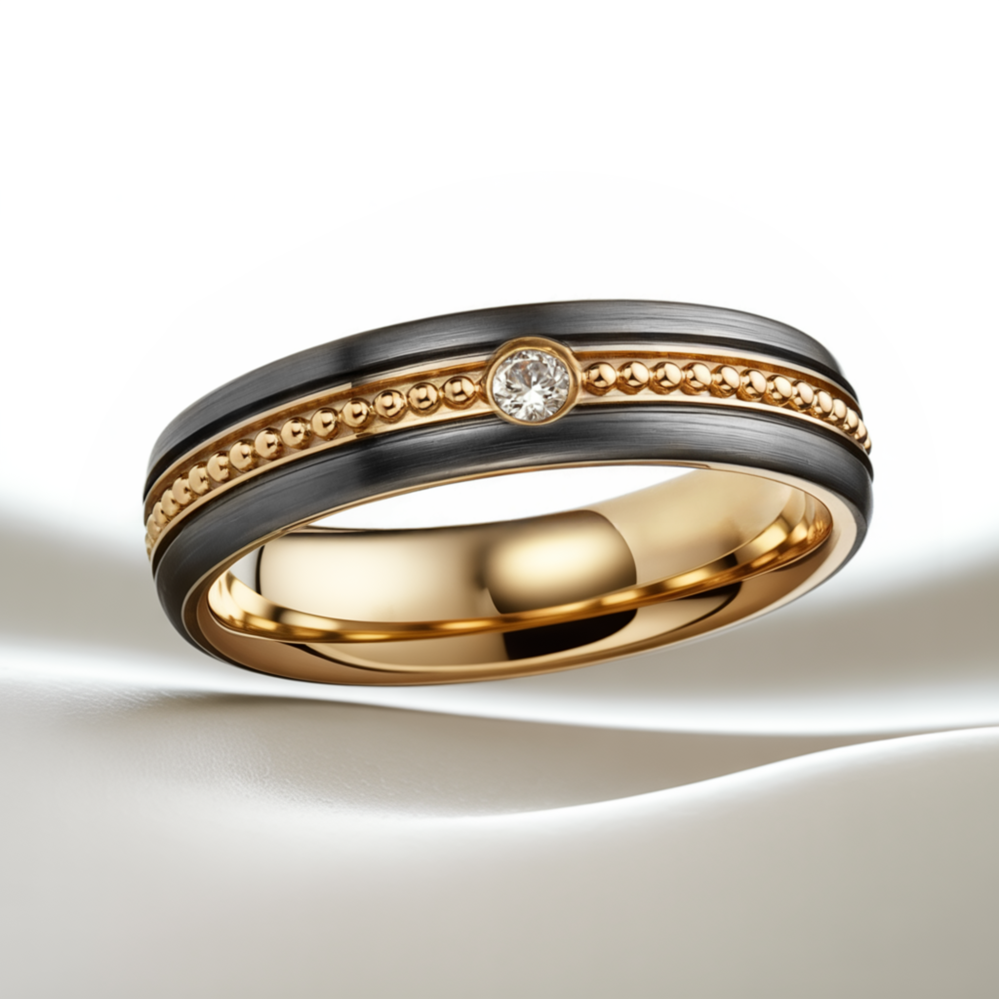 The Contrast Bead Couples Rings - View 4