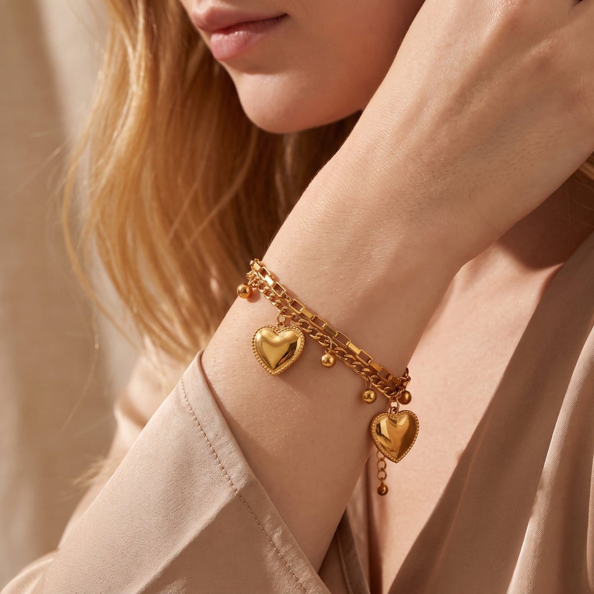 La pulsera con dije de corazón Duet