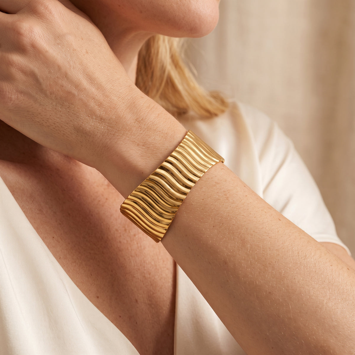 The Corrugated Wave Cuff Bracelet