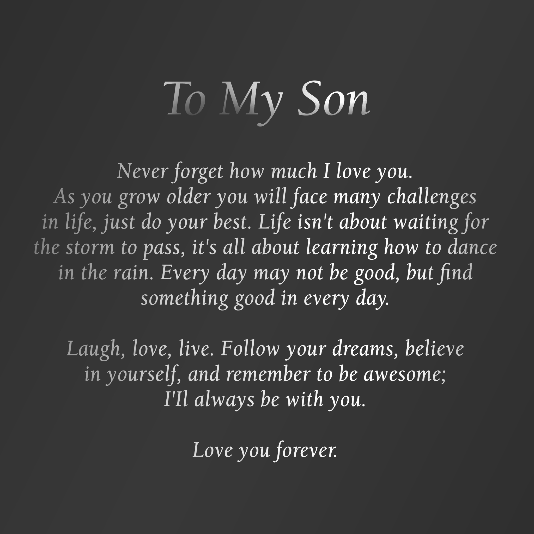 To My Son - Silver - View 4