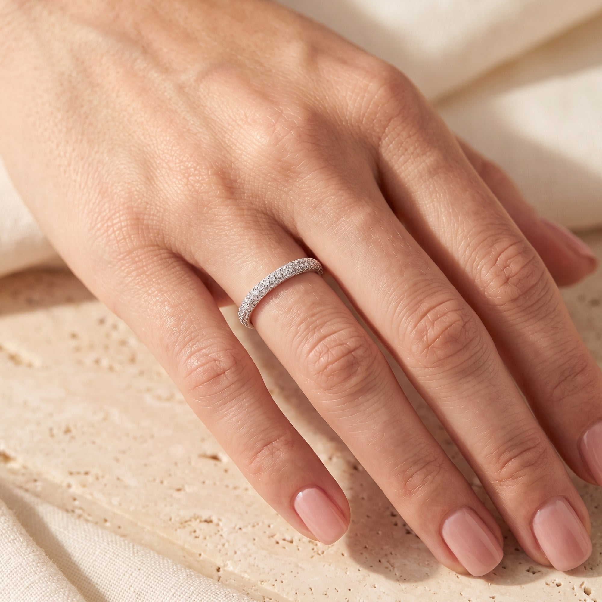 The Pavé Multi-Row Band Ring