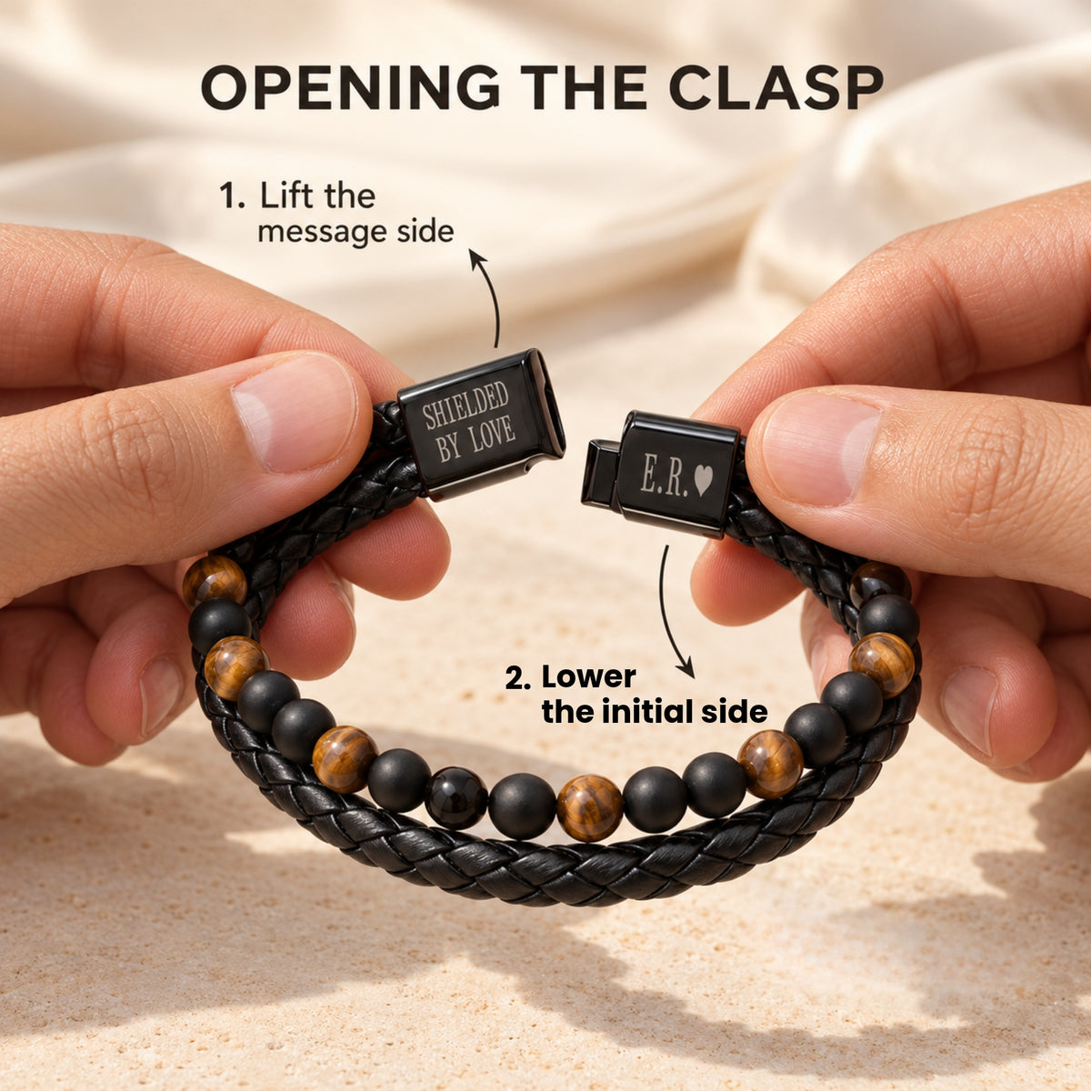 Le bracelet à double rang de pierre œil-de-tigre